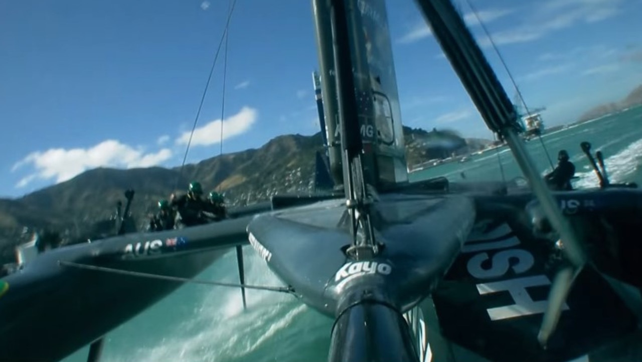 The moment the marker crashed into the Aussie boat.