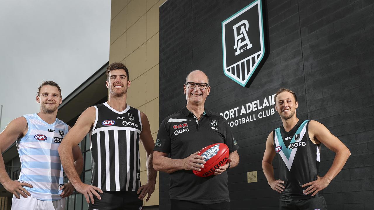 Port Adelaide launch their new 150th anniversary logo.