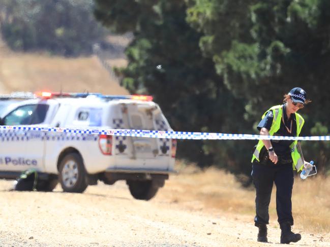 Police cordon off the rural area. Picture: Mark Wilson