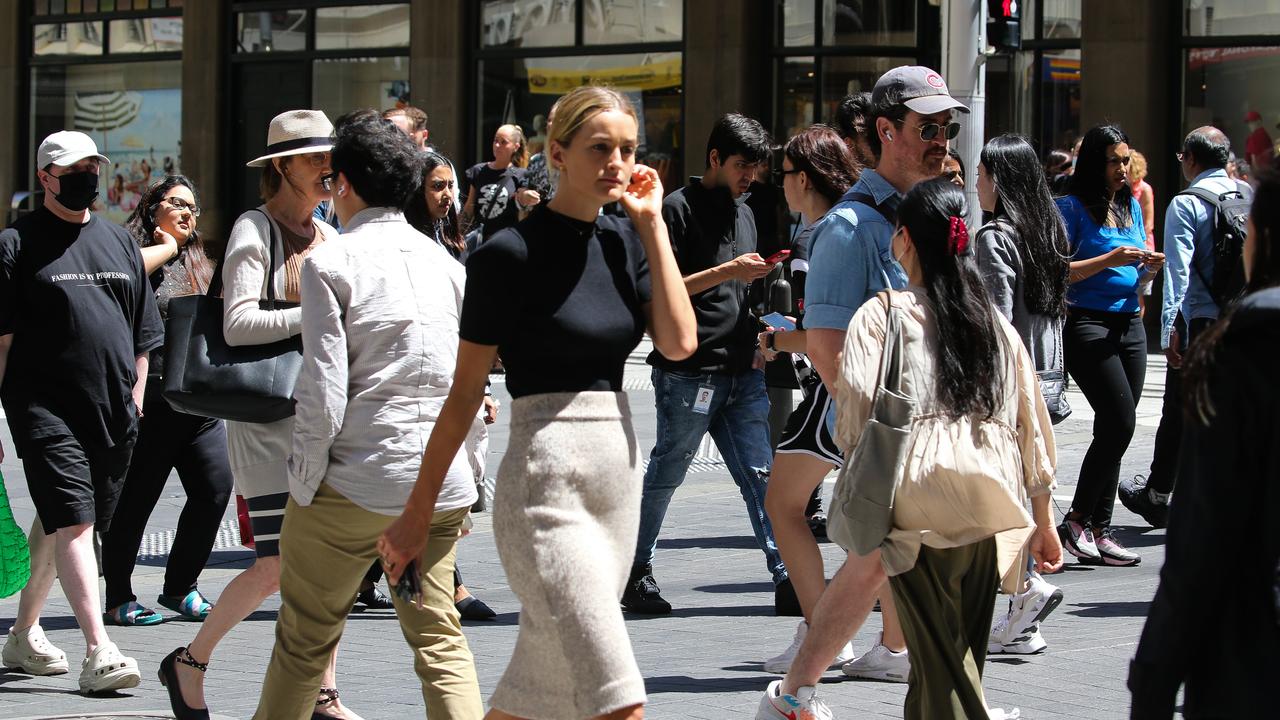 People are seen on George Street in Sydney. Picture: NCA Newswire / Gaye Gerard