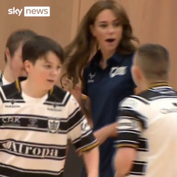 Cheeky boy tickles princess of Wales during visit to sports centre for rugby inclusivity day