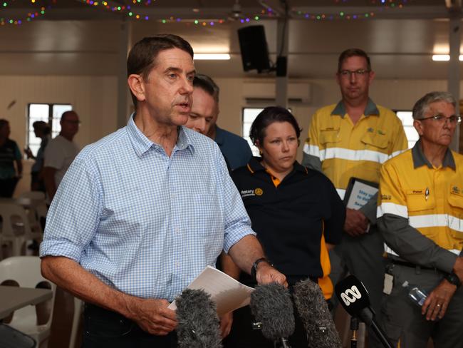 Deputy Premier Cameron Dick at Jimboomba Community Hall where relief efforts for the Christmas Day storms are still proving challenging. Picture Lachie Millard