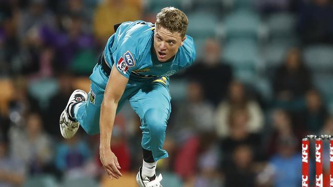 Jack Prestwidge in full flight for BBL club Brisbane Heat. Picture: Getty Images