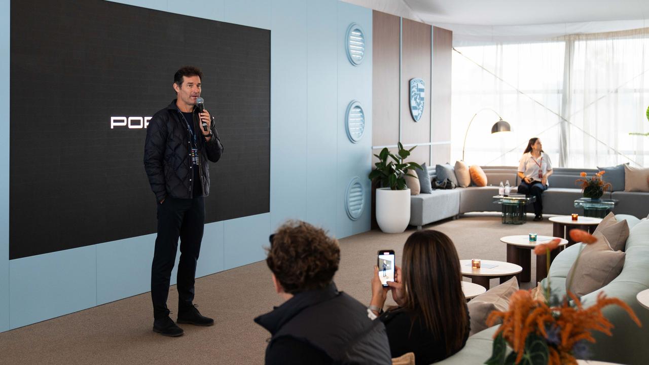 Mark Webber at the Porsche Pavilion during the 2024 Australian Grand Prix. Photo: Porsche.