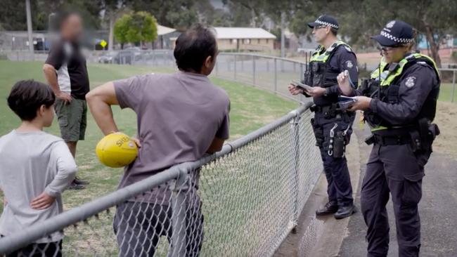 Victoria Police officers conducting Operation Sentinel spot checks.