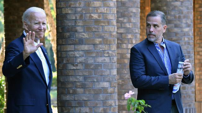 Joe and Hunter Biden in South Carolina in 2022. Picture: AFP