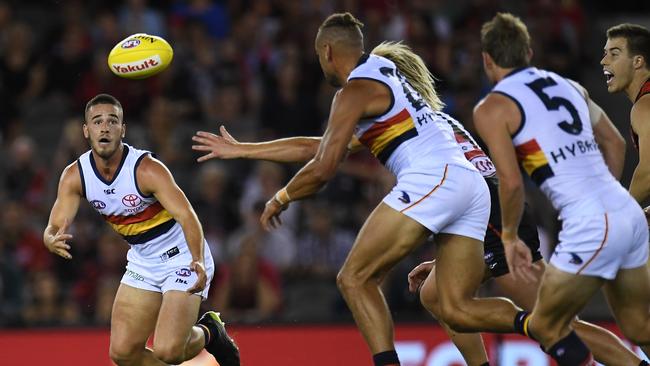 Murphy debuted against the Bombers in the opening round of 2018. Picture: Julian Smith