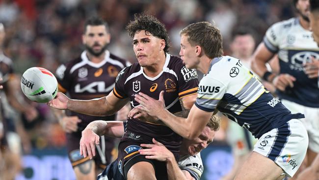 Reece Walsh made five errors against the Cowboys on Friday night. (Photo by Bradley Kanaris/Getty Images)