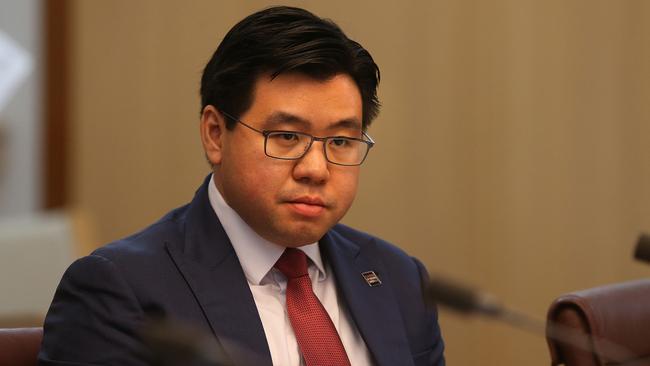 Race Discrimination Commissioner Dr Tim Soutphommasane appearing at a senate hearing into the Human Rights Legislation Amendment Bill 2017 at Parliament House in Canberra. Picture Kym Smith