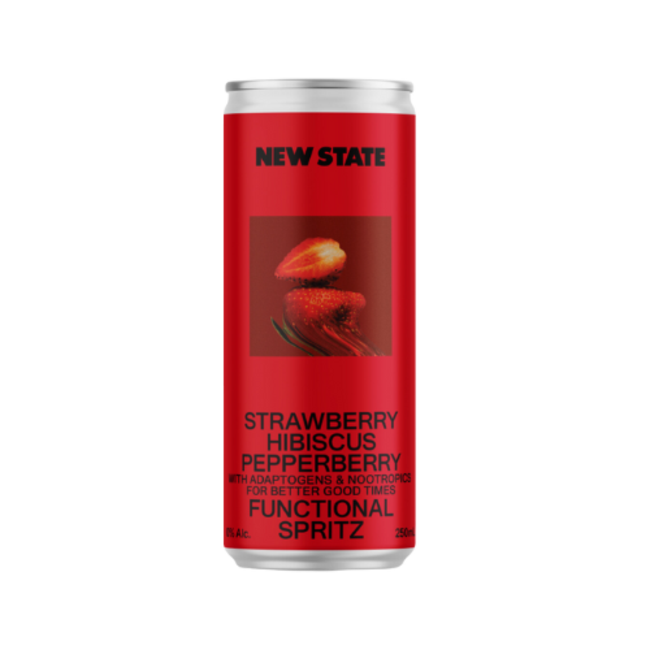 New State functional spritz strawberry hibiscus and pepperberry.