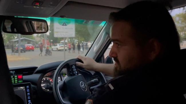 Constable Bradley Lynch and Aboriginal Community Police Officer Luke Hoey on patrol as part of NT Policeâ&#128;&#153;s Community Safety and Engagement Team.