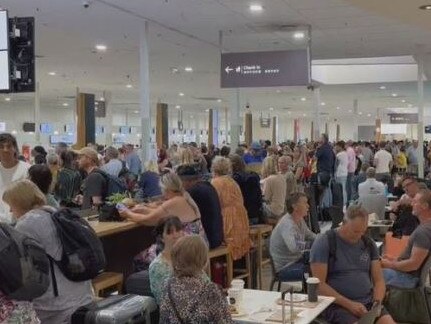 GC airport is at a standstill. Picture Nine News.JPG