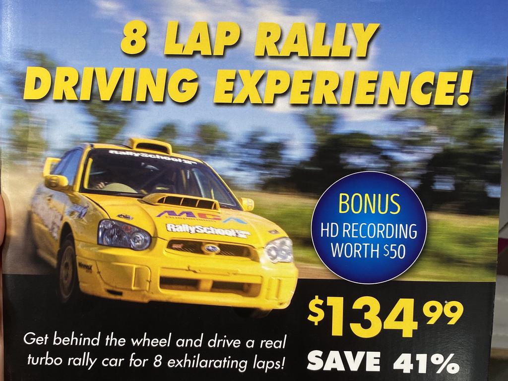 RallySchool.com.au driving experience: $134.99.