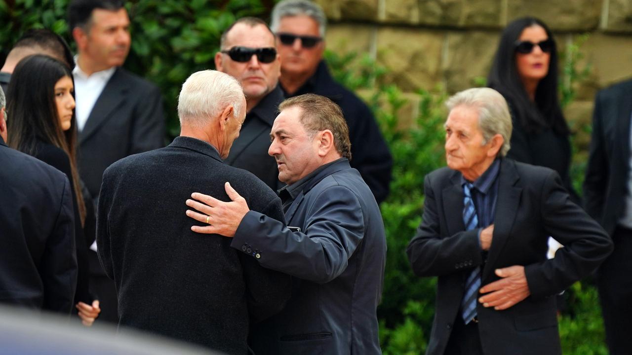 Mourners are seen arriving to the funeral of John Latorre in Moonee Ponds, Picture: NCA NewsWire