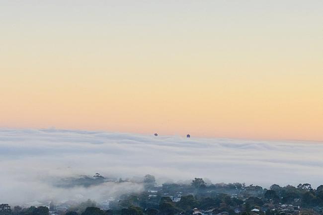 Adelaide shrouded in fog on July 14. Picture: Claire Parkinson