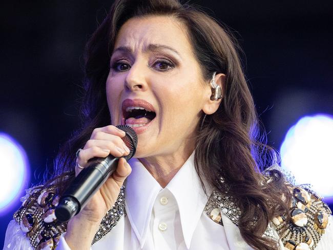 MELBOURNE, DECEMBER 10, 2022: Tina Arena warms up for Billy Joel at his for one night only performance at the MCG in Melbourne. Picture: Mark Stewart