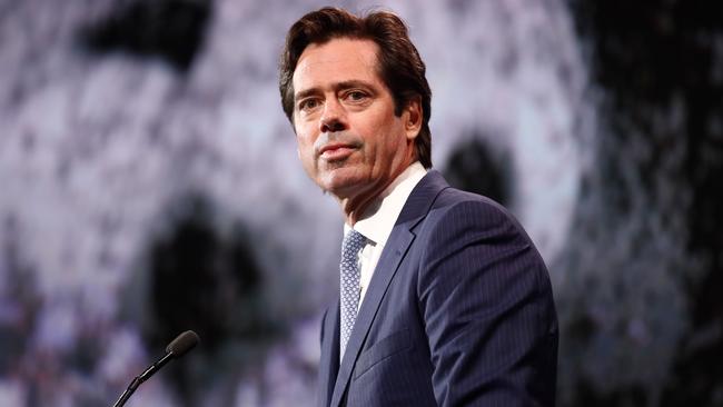 Sports Minister Martin Pakula and Brisbane Lions chief Greg Swann have praised the efforts of Gillon McLachlan. Picture: Getty Images