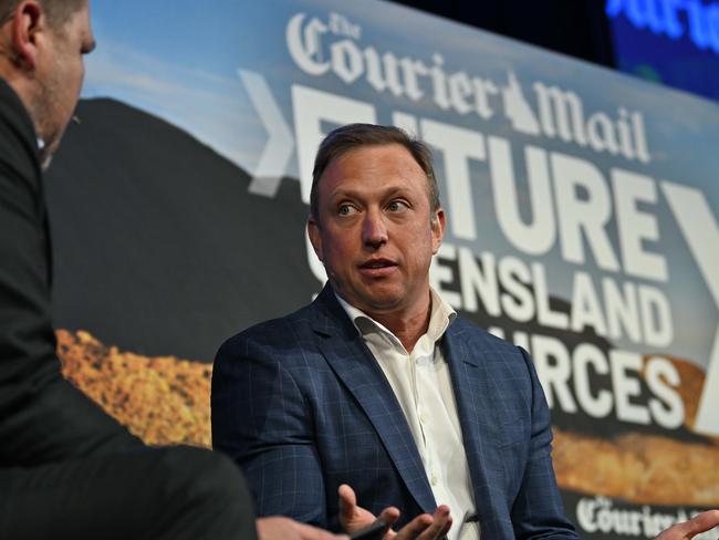 12/7/2024: Steven Miles Premier of Queensland, interviewed by Chris Jones, Editor, The Courier-Mail,  during the Future Resources 2024 lunch at the Brisbane Convention Centre. pic: Lyndon Mechielsen/Courier Mail