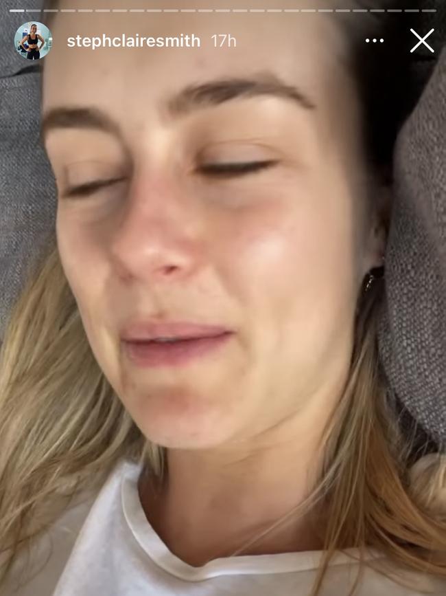 Steph Claire Smith broke down in tears over her changed Christmas plans.