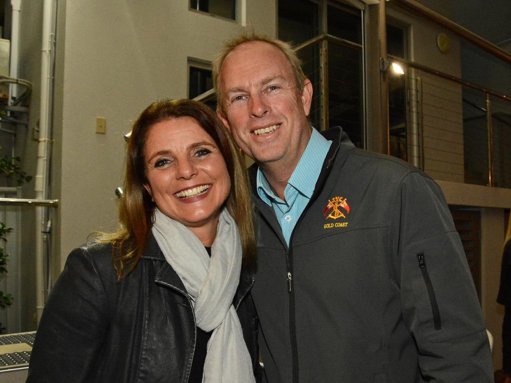 Alena Smith and Brett James at launch of Pink Paradise Gin at Southport Yacht Club, Main Beach. Picture: Regina King.