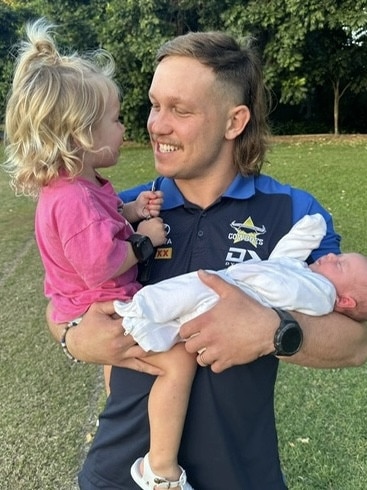 Reuben Cotter with daughter Sunny and son Banks