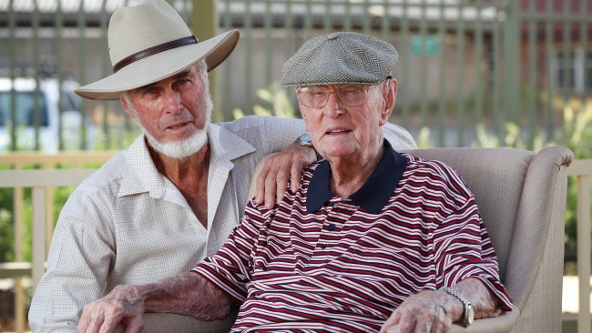 Dexter Kruger celebrated his 110th birthday on January 13, 2020 with his son Gregory by his side. Picture: NCA/Liam Kidston