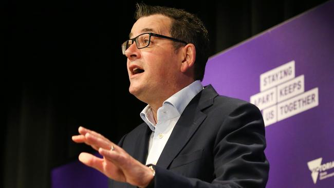 Victorian Premier Daniel Andrews addresses the media. Picture: NCA NewsWire / Ian Currie