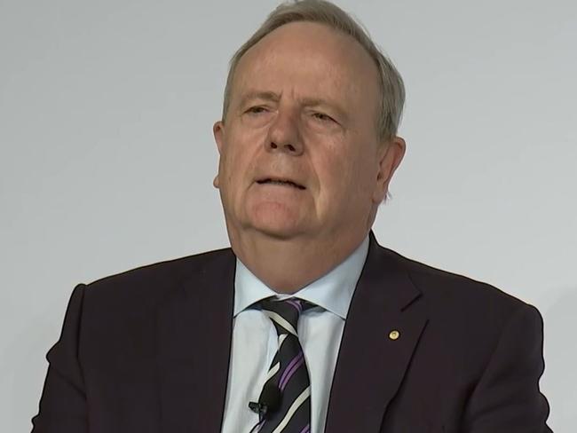 Australia’s “longest serving treasurer” Peter Costello told a crowd of 700 people at the Alliance for Responsible Citizenship conference in Sydney the Victorian Government was “the worst in Australia.” Picture: Sky News