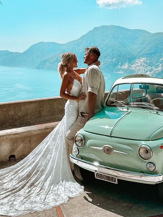 Sunshine Coast Instagram stars Chris Jensen and Tayla Made tied the note in an elopement ceremony in Positano, Italy, on May 23. Picture: Amalfitana Photographer