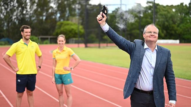 Four-time Paralympic swimmer Blake Cochrane and three-time Olympic pole vaulter Alana Quade with Member for Fairfax Ted O'Brien. Picture: Supplied