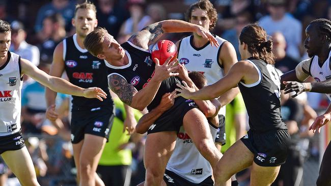 Hamish Hartlett in action at Port Adelaide’s intra-club match. Picture: Tom Huntley