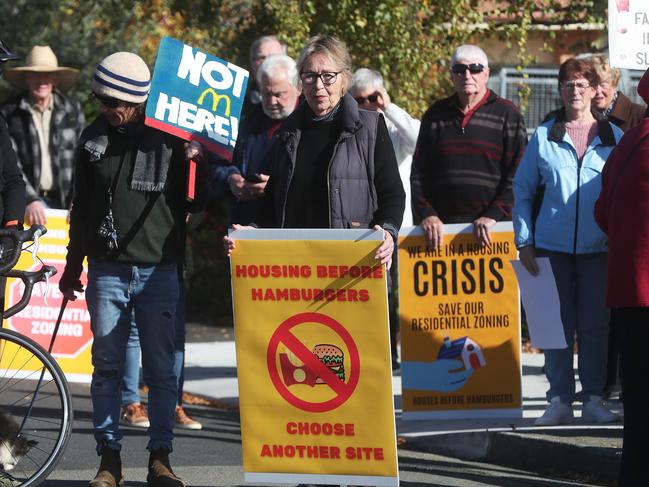 Public rally against the proposed new McDonald's for Claremont. Picture: Nikki Davis-Jones