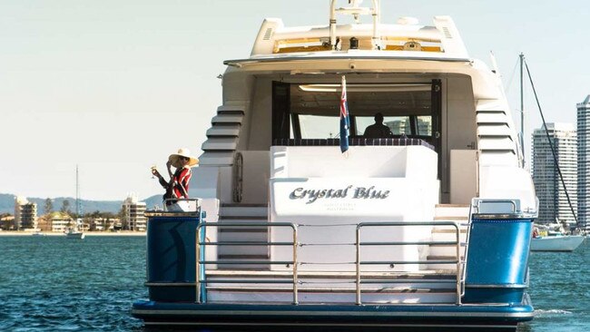 The Crystal Blue luxury charter yacht which Jeremy Piggott caused more than $140,000 worth of damage to.