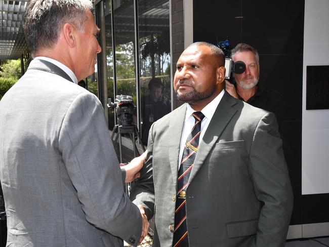 Deputy Prime Minister and Minister for Defence, Richard Marles and Papua New Guinea Minister of Defence, Billy Joseph. Picture: NewsWire / John Gass