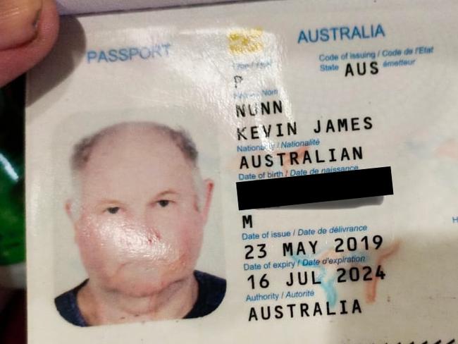 The passport of Australian Kevin James Nunn, whose body was found at his home in Bali. Picture: Supplied