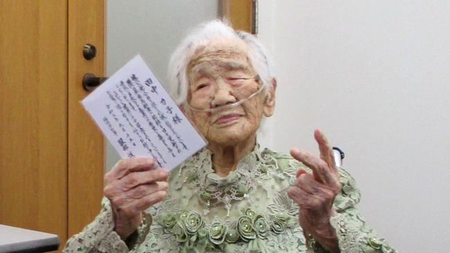 Japanese woman Kane Tanaka, who was born on January 2, 1903, and died at the age of 119, and was the world’s oldest person. Picture: AFP