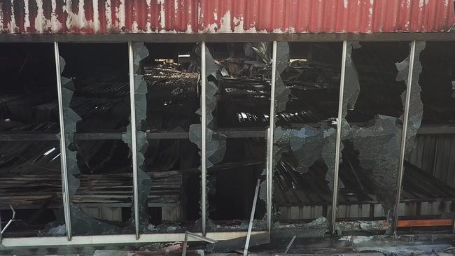 Shattered glass after the fire. Picture: NSW Fire &amp; Rescue.