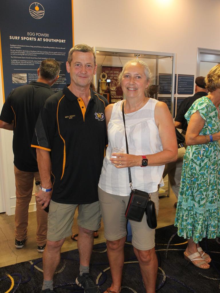 Southport SLSC 100th birthday celebrations. Neill and Nicola Dudley. 19 October 2024 Main Beach Picture by Richard Gosling