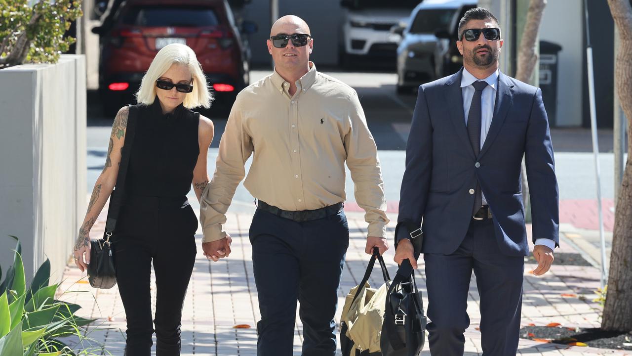 Sonny Brandon Jenkins (centre) arrives at Southport District Court. Picture: Glenn Hampson.