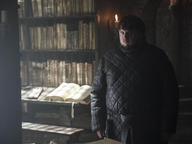 Sam is most at home among his books. Picture: Foxtel.