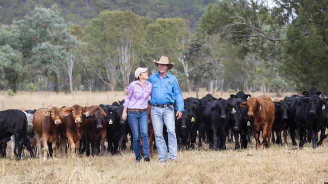 Nadia and Rob Campbell on their Goondicum station in Queensland Picture: John Wilson