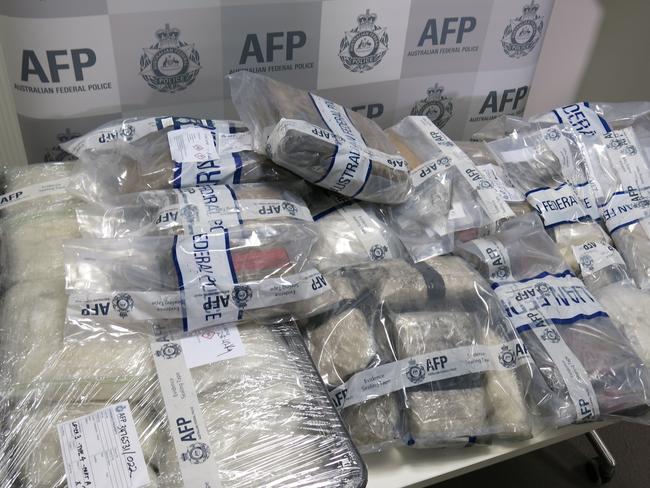 Australian authorities intercepted an alleged $186 million drug shipment hidden in mining equipment sent from South Africa to Melbourne in 2017. Picture: AAP