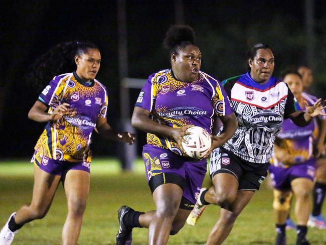 Edmonton's Martha Nomoa led the way for her team in the Cairns District Rugby League (CDRL) women's match between the Edmonton Storm and the Innisfail Leprechauns, held at the Smithfield Sporting Complex. Picture: Brendan Radke