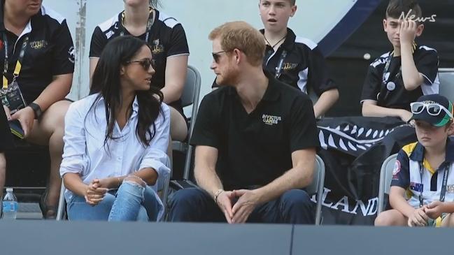 Prince Harry and Meghan Markle watch tennis at the Invictus Games