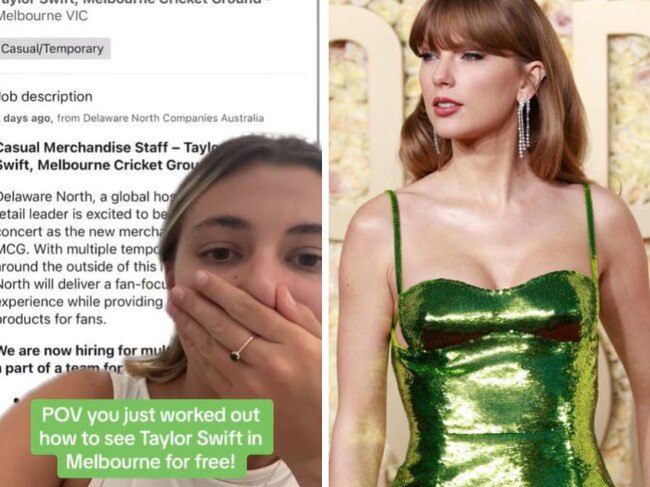 A job listing has gone viral online, giving Swifties a chance to see their idol. Picture: TikTok