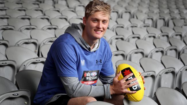 PACKING A PUNCH: Jackson Hately at the AFL Draft Combine in Melbourne. Picture: David Geraghty (The Australian).