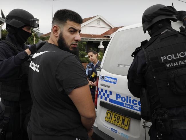 Alleged drug supplier Omar Fawaz Mahfouz is arrested in a raid at Bankstown.