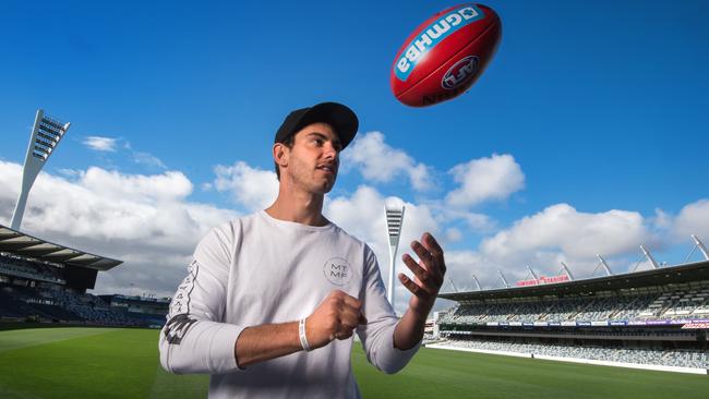 Daniel Menzel has his own range of clothing apparel which he uses to raise money for charity. Picture: Jay Town