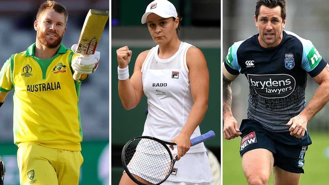 Dave Warner, Ashleigh Barty and Mitchell Pearce will be in action this week.