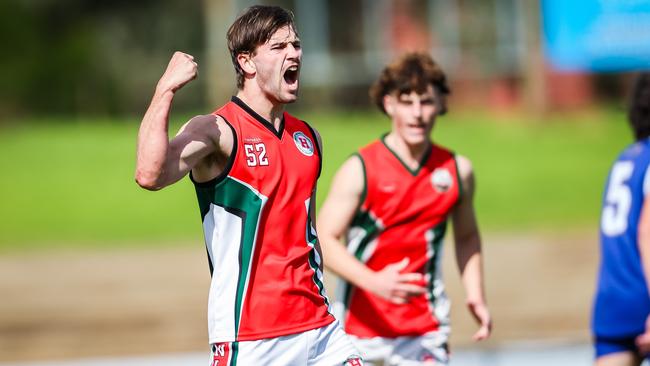 Henley's Blake Fidge celebrates a goal. Picture: Tom Huntley